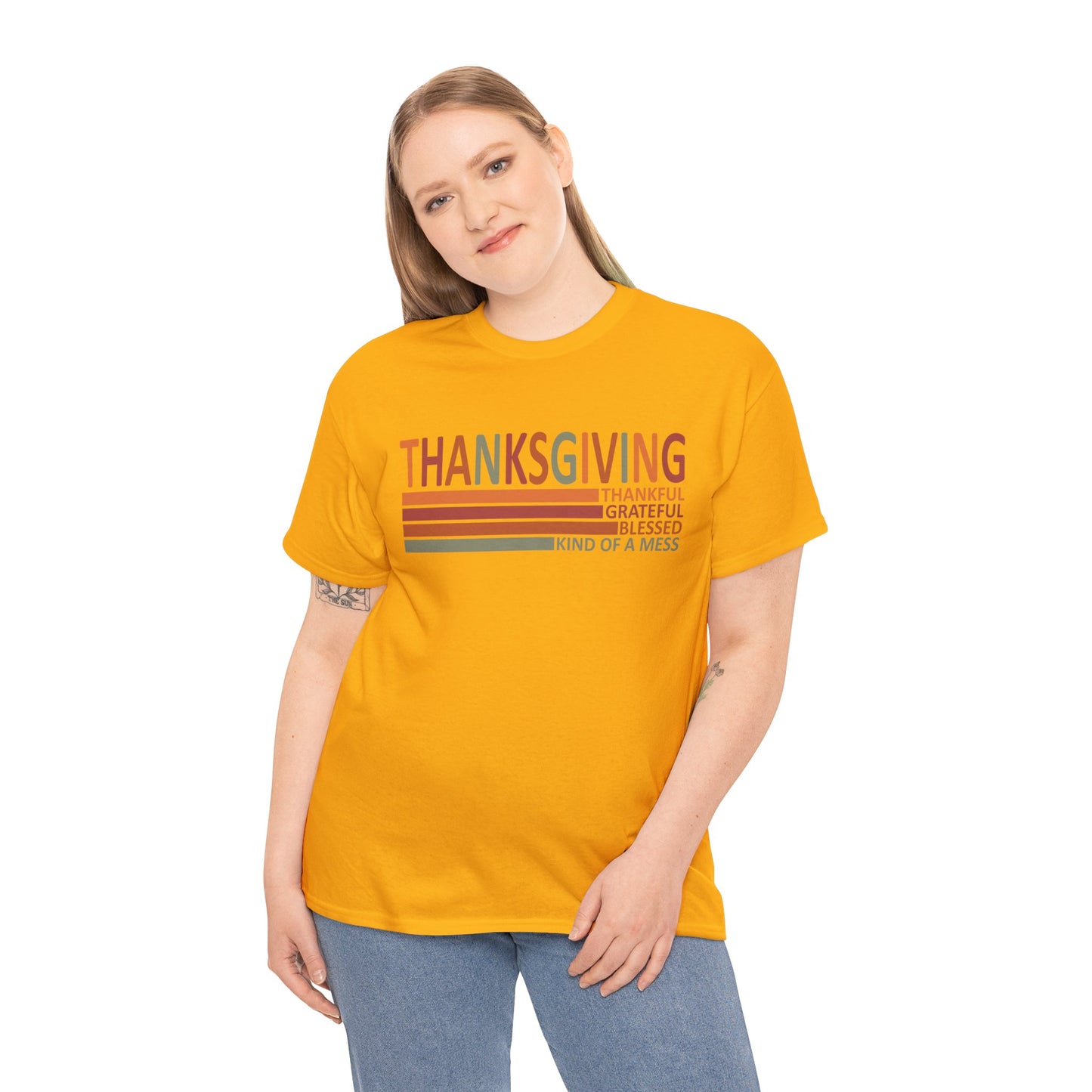 Thankful Grateful Blessed - Unisex Heavy Cotton Tee