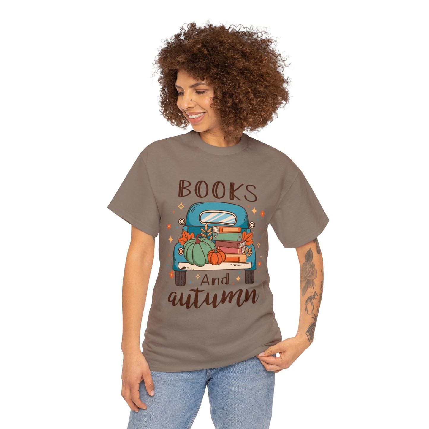 Books and Autumn - Unisex Heavy Cotton Tee