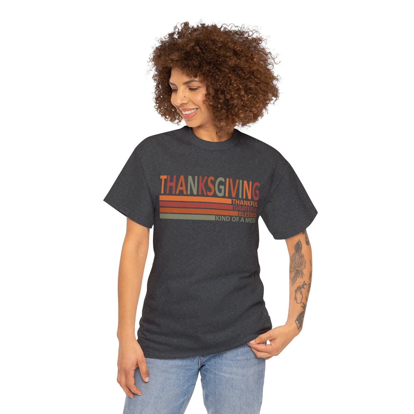Thankful Grateful Blessed - Unisex Heavy Cotton Tee
