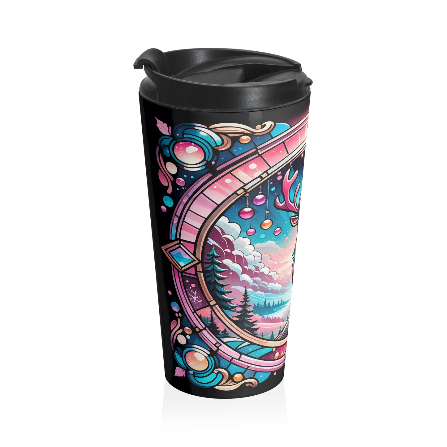 Pink Deer - Stainless Steel Travel Mug