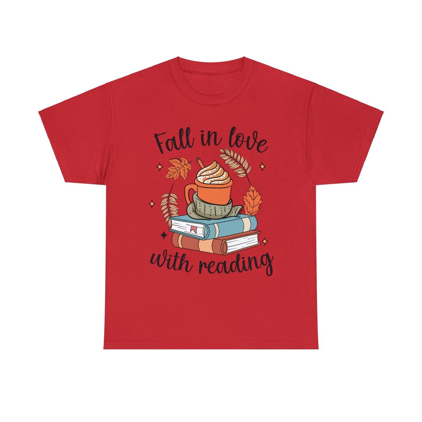 Fall in Love with Reading - Unisex Heavy Cotton Tee