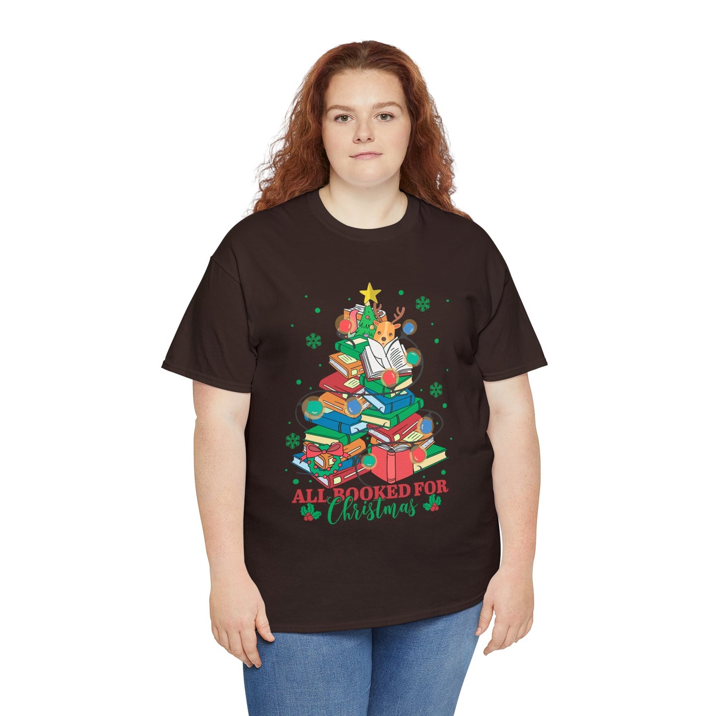 Reindeer Bookmas - Unisex Heavy Cotton Tee