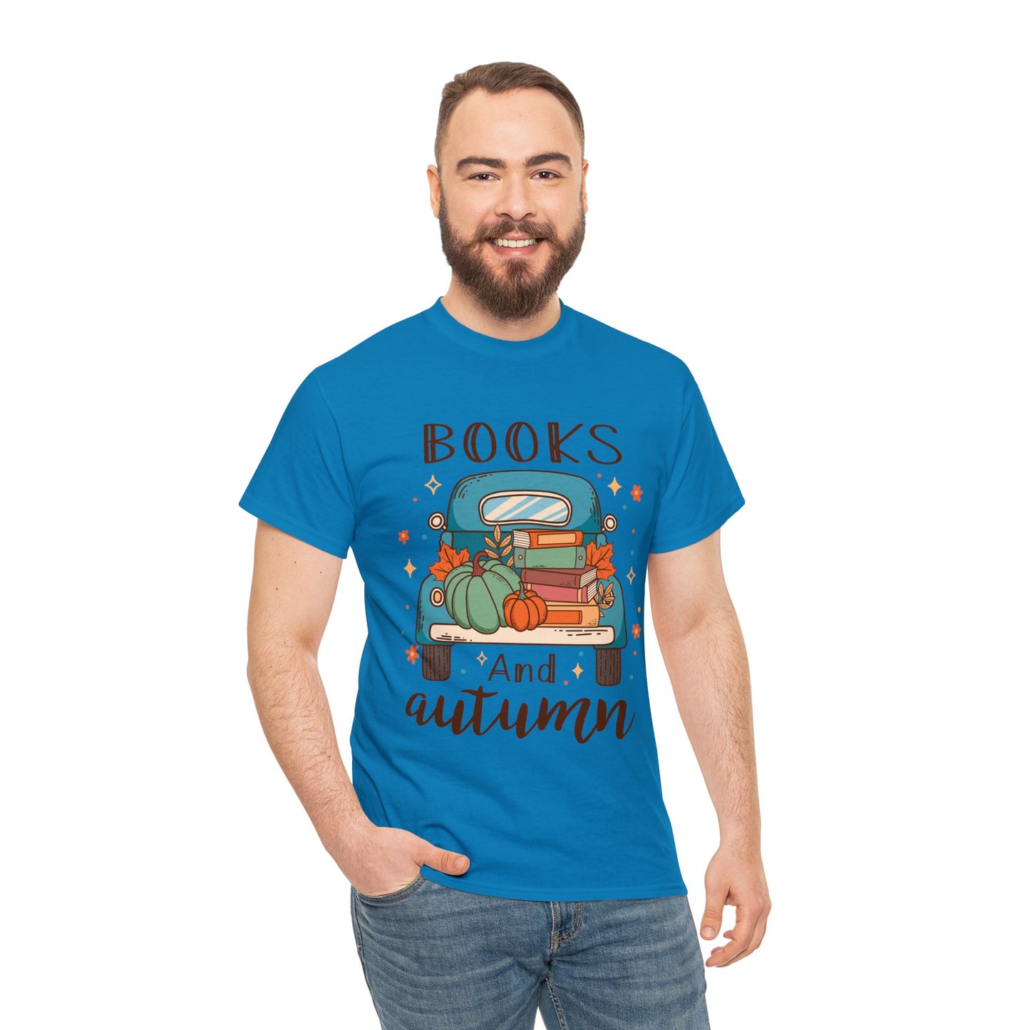 Books and Autumn - Unisex Heavy Cotton Tee