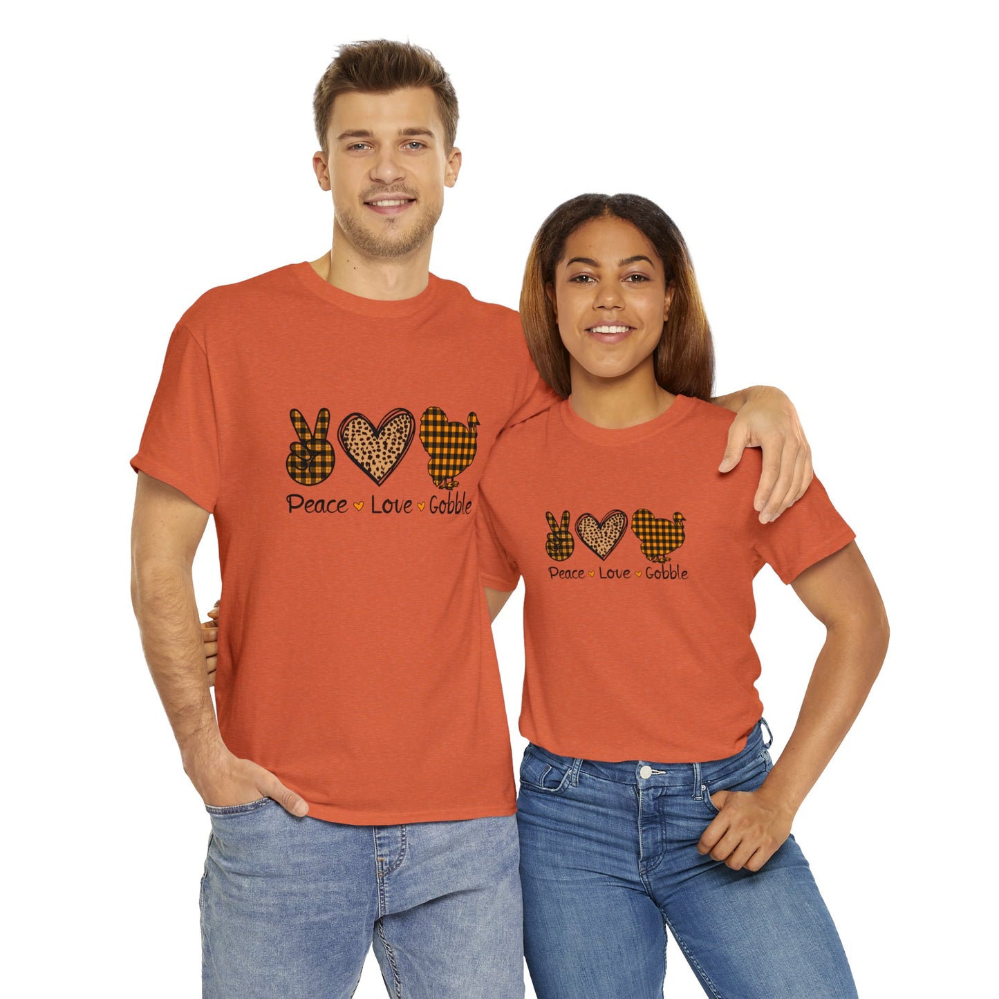 Peace Love Gobble - Unisex Heavy Cotton Tee