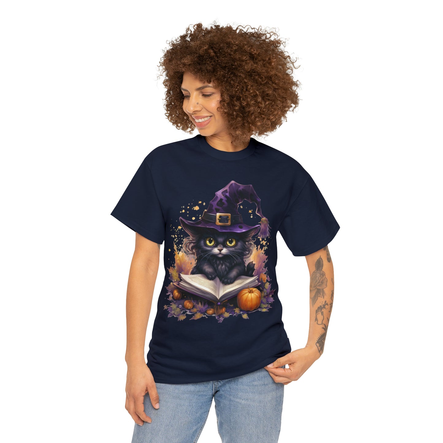 Black Cat Reading - Unisex Heavy Cotton Tee