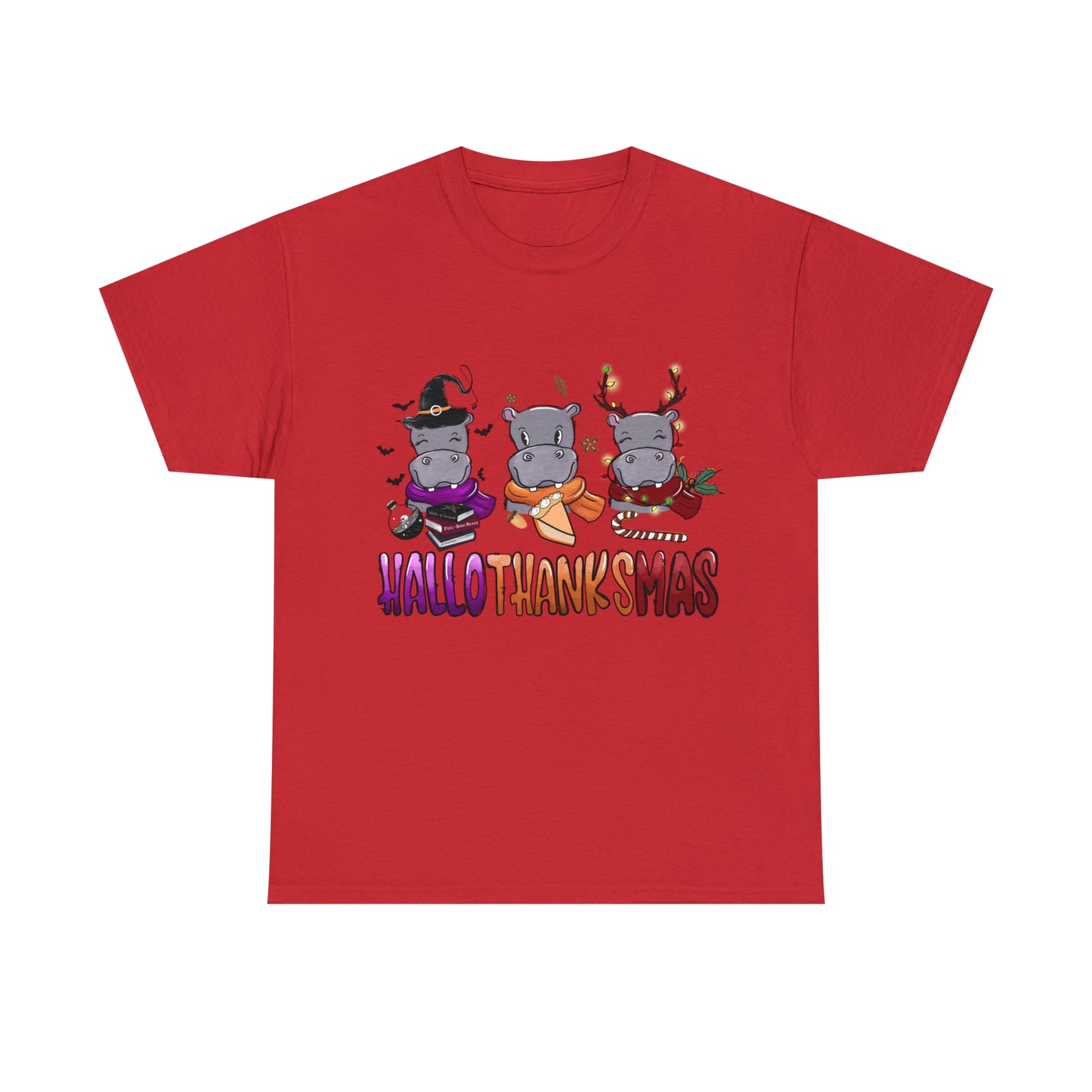 HalloThanksMas Hippo - Unisex Heavy Cotton Tee