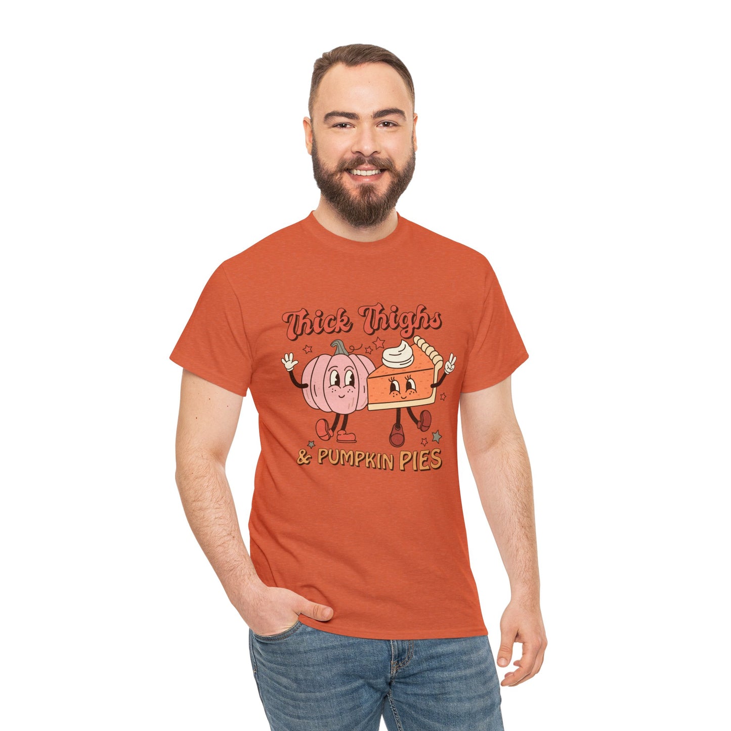 Thick Thighs & Pumpkin Pies - Unisex Heavy Cotton Tee