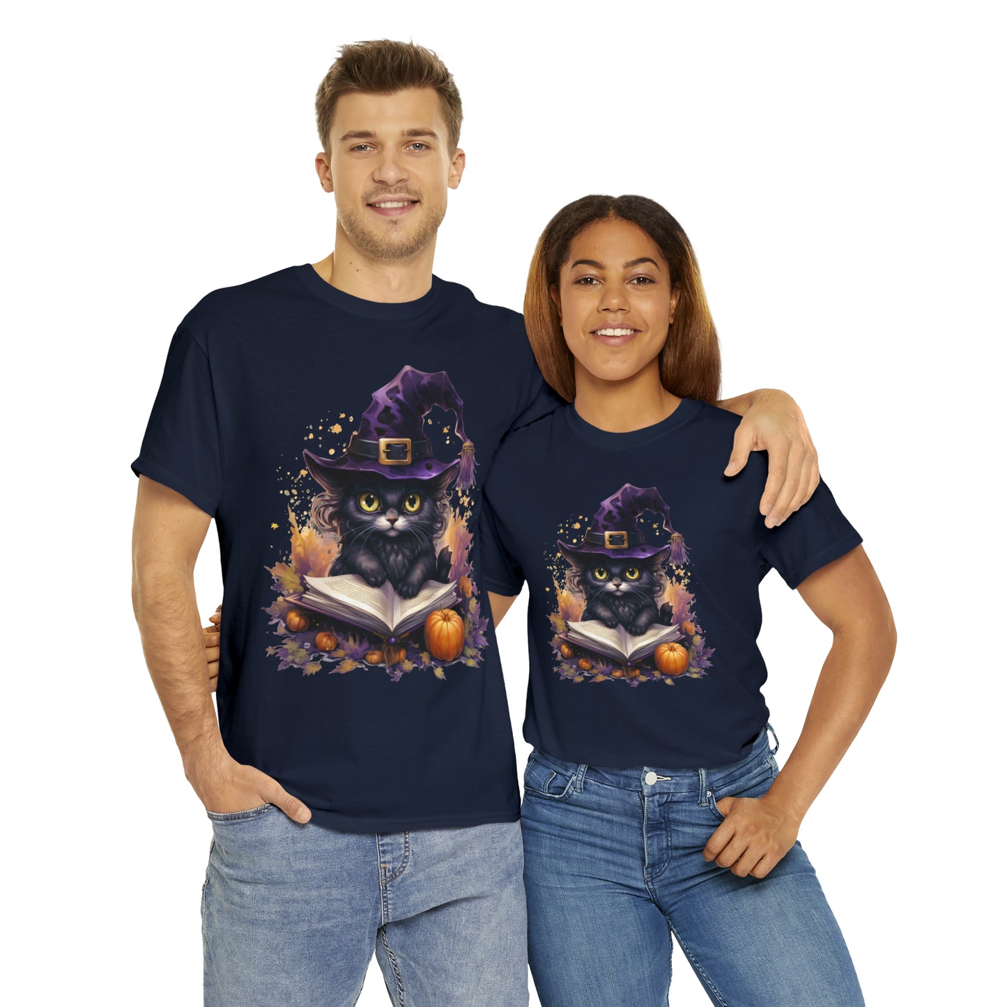 Black Cat Reading - Unisex Heavy Cotton Tee