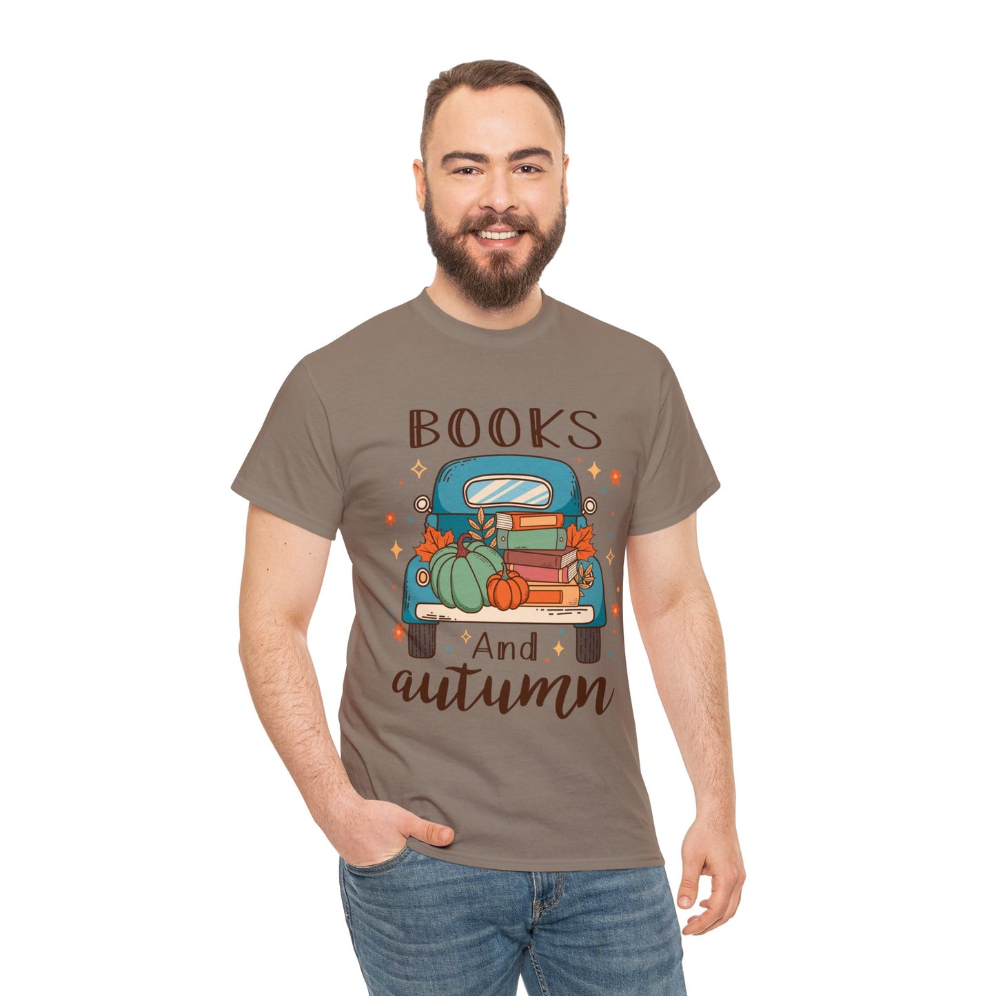 Books and Autumn - Unisex Heavy Cotton Tee