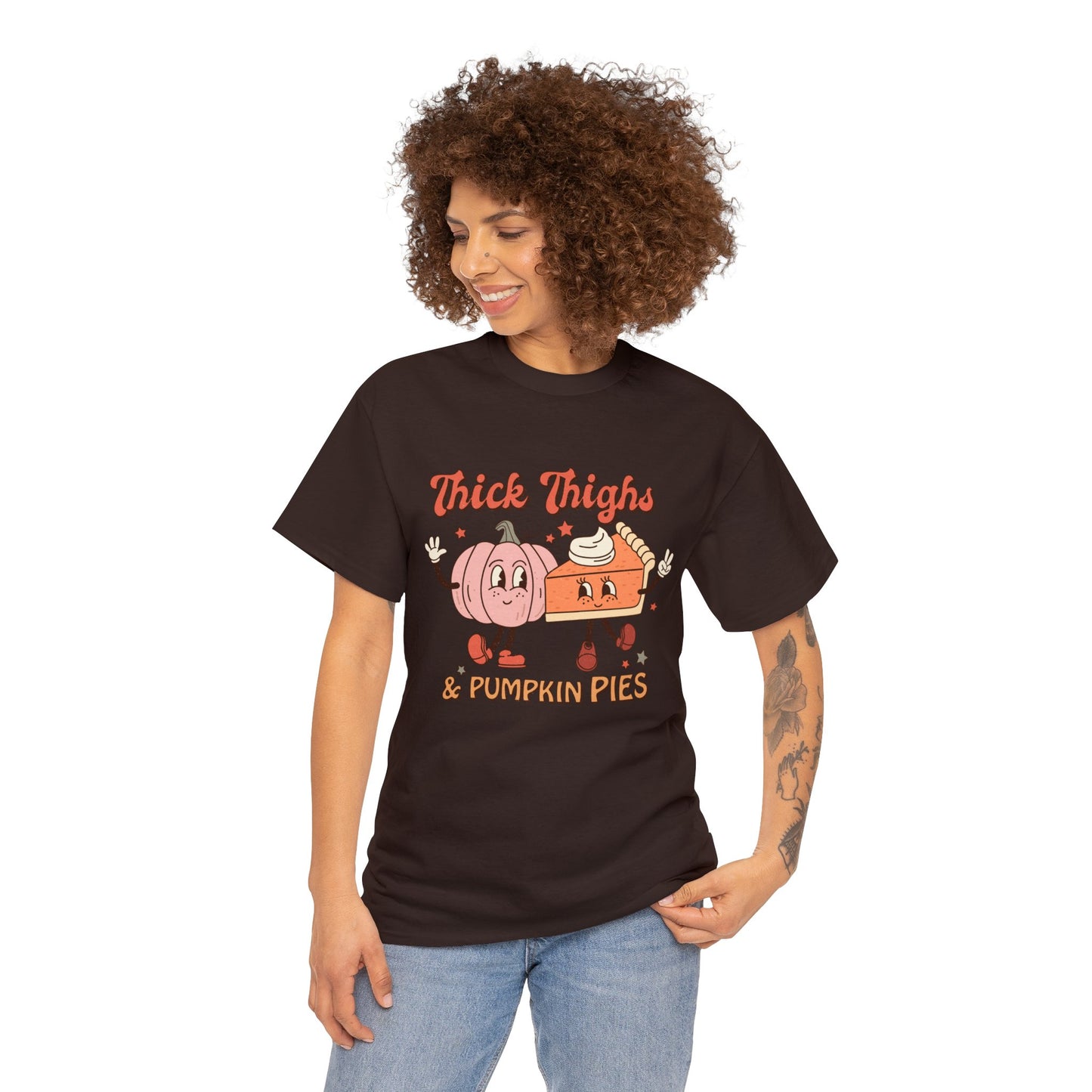 Thick Thighs & Pumpkin Pies - Unisex Heavy Cotton Tee