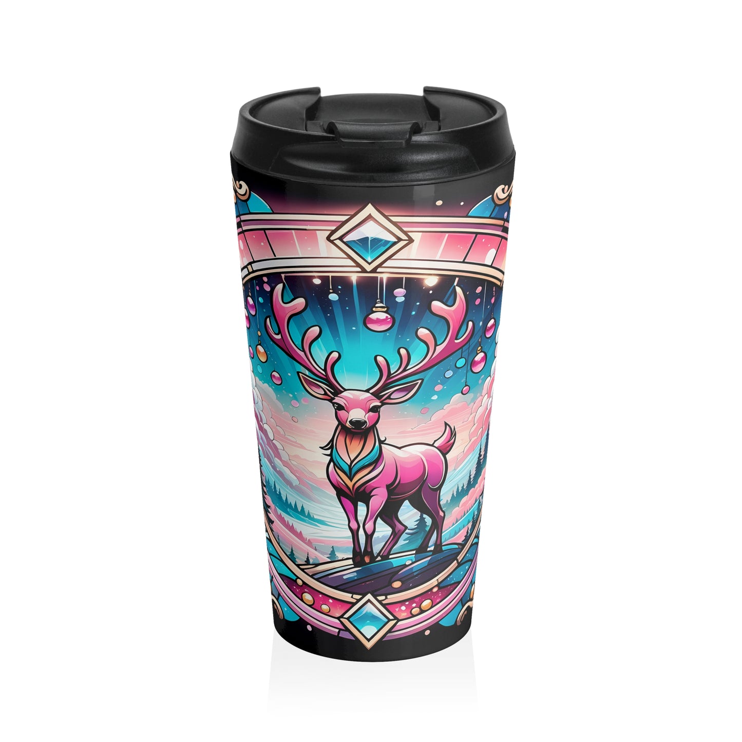 Pink Deer - Stainless Steel Travel Mug