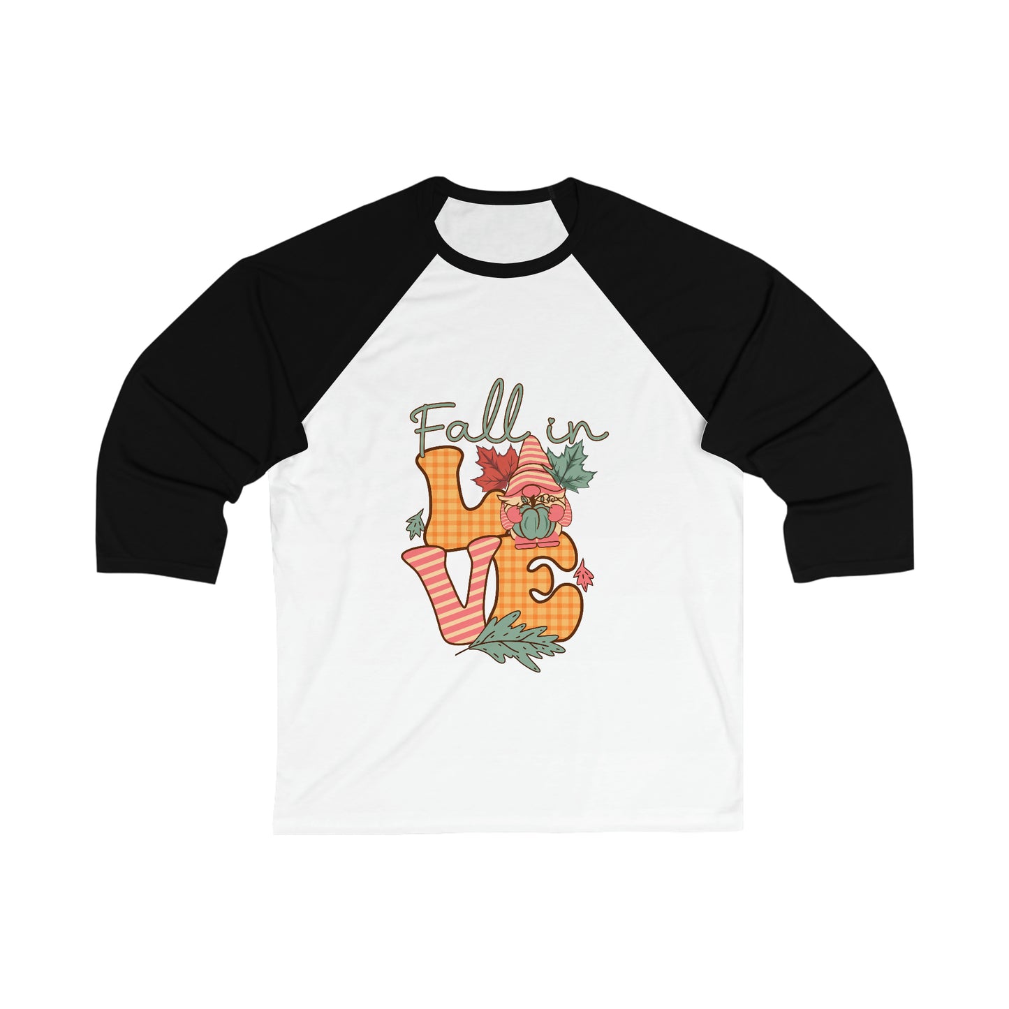 Fall in Love - Unisex 3\4 Sleeve Baseball Tee