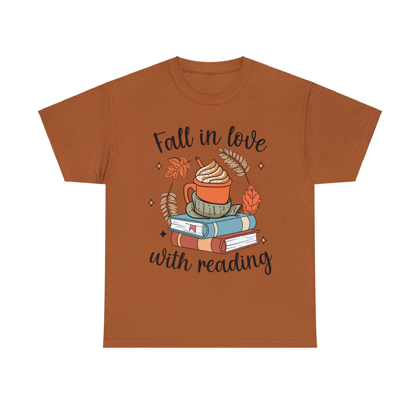 Fall in Love with Reading - Unisex Heavy Cotton Tee