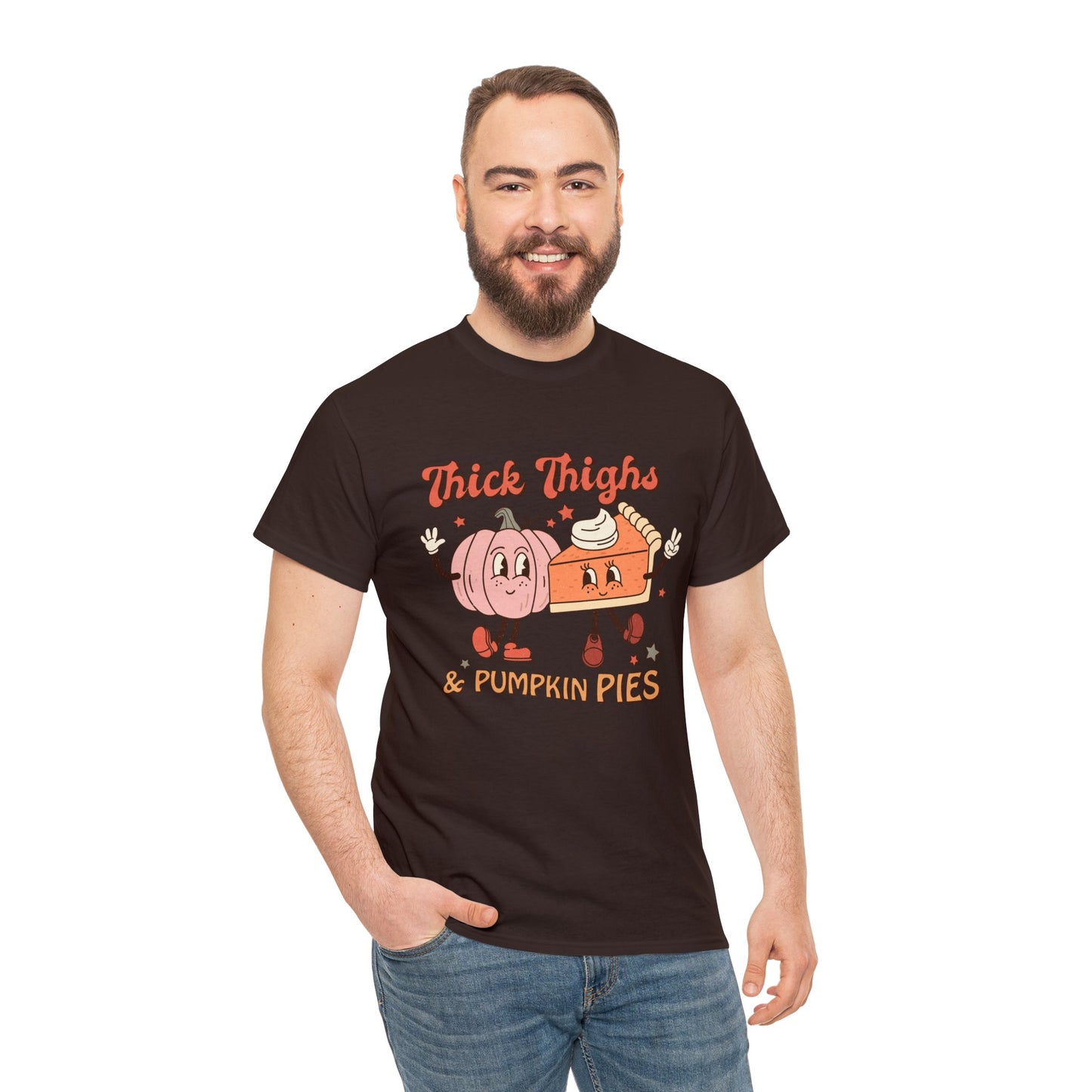 Thick Thighs & Pumpkin Pies - Unisex Heavy Cotton Tee