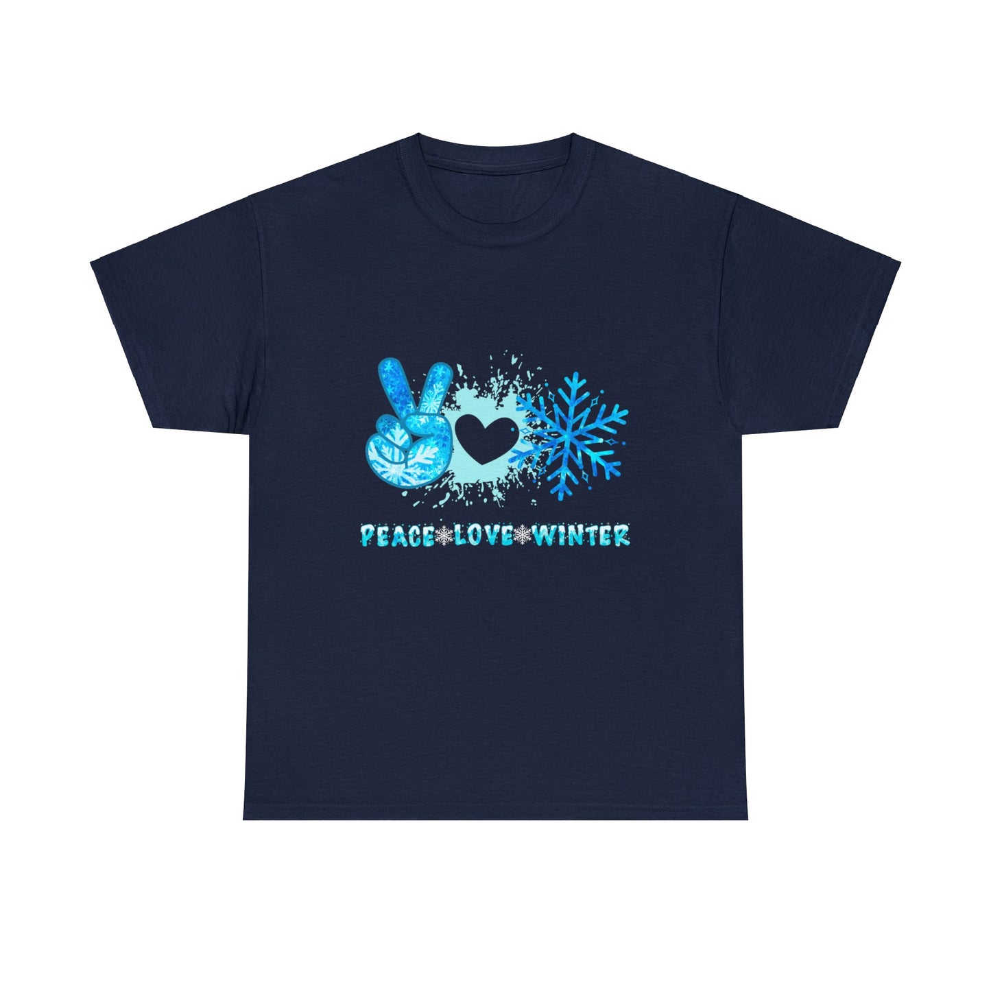 Peace, Love, Winter - Unisex Heavy Cotton Tee
