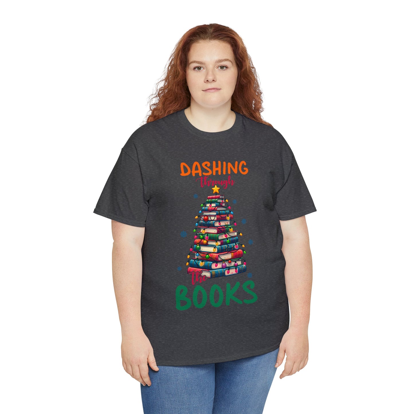 Dashing Through the Books - Unisex Heavy Cotton Tee