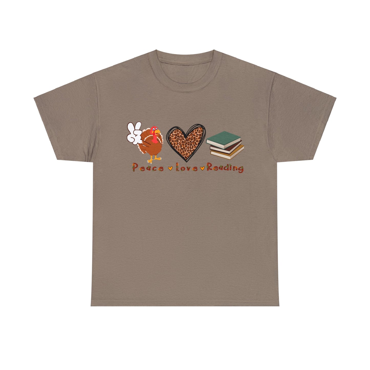 Peace, Love, Reading - Unisex Heavy Cotton Tee