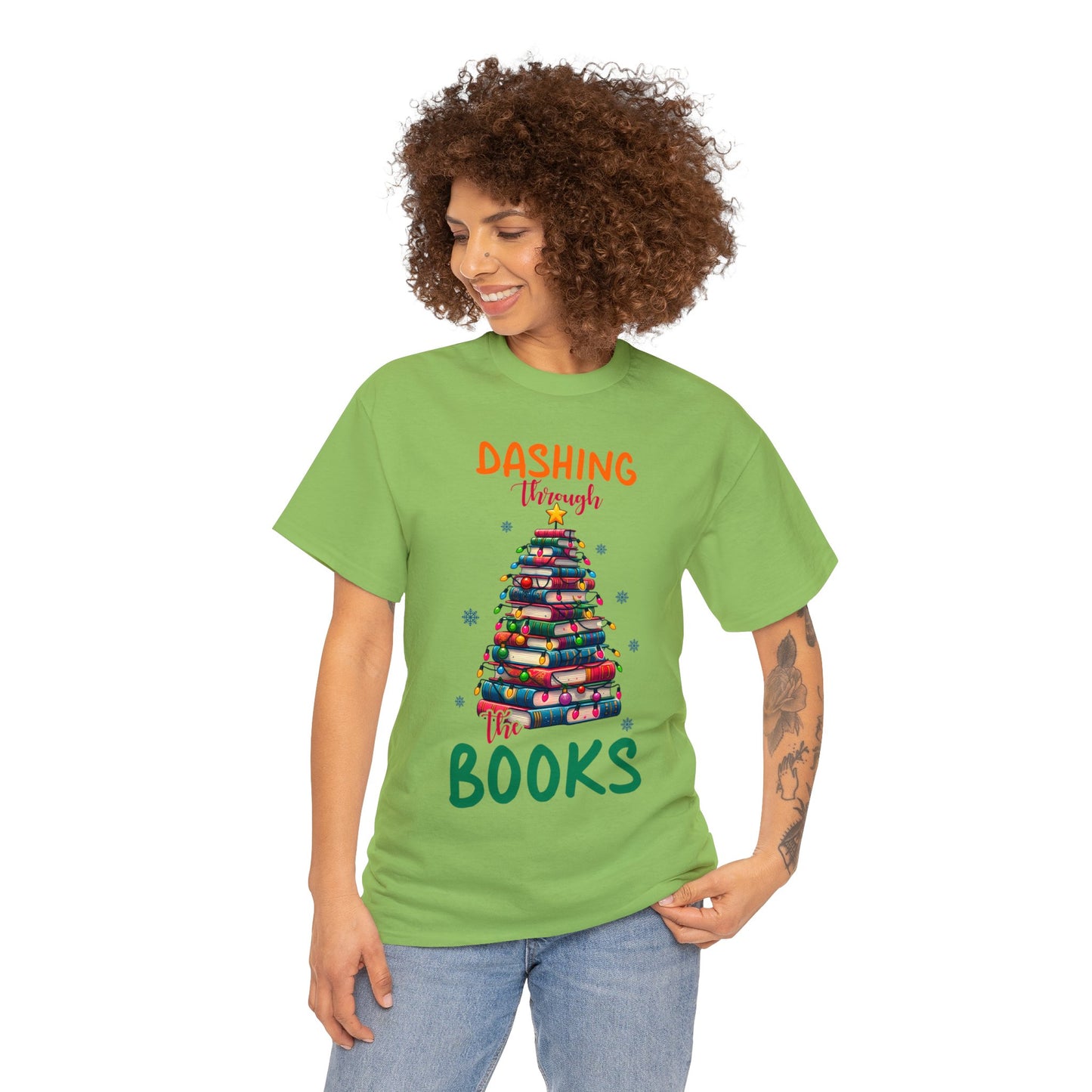 Dashing Through the Books - Unisex Heavy Cotton Tee