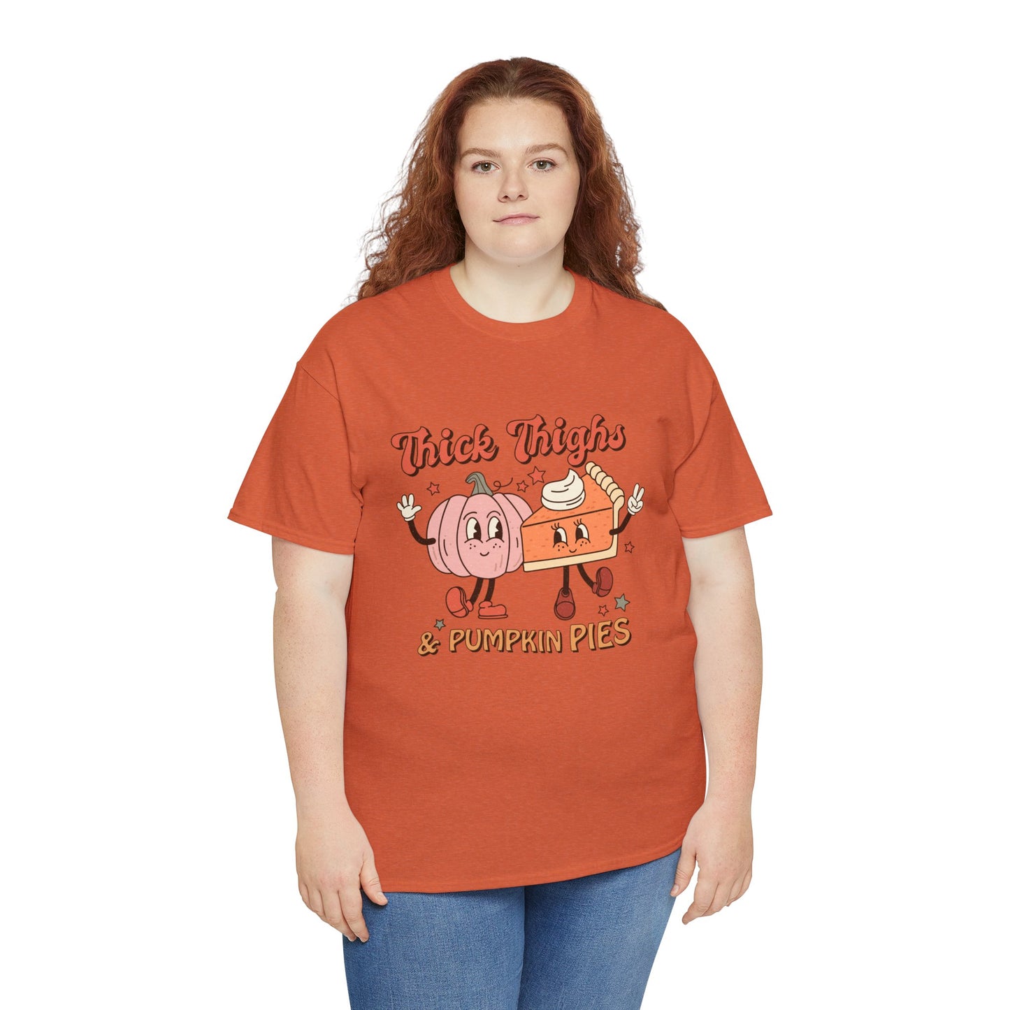 Thick Thighs & Pumpkin Pies - Unisex Heavy Cotton Tee