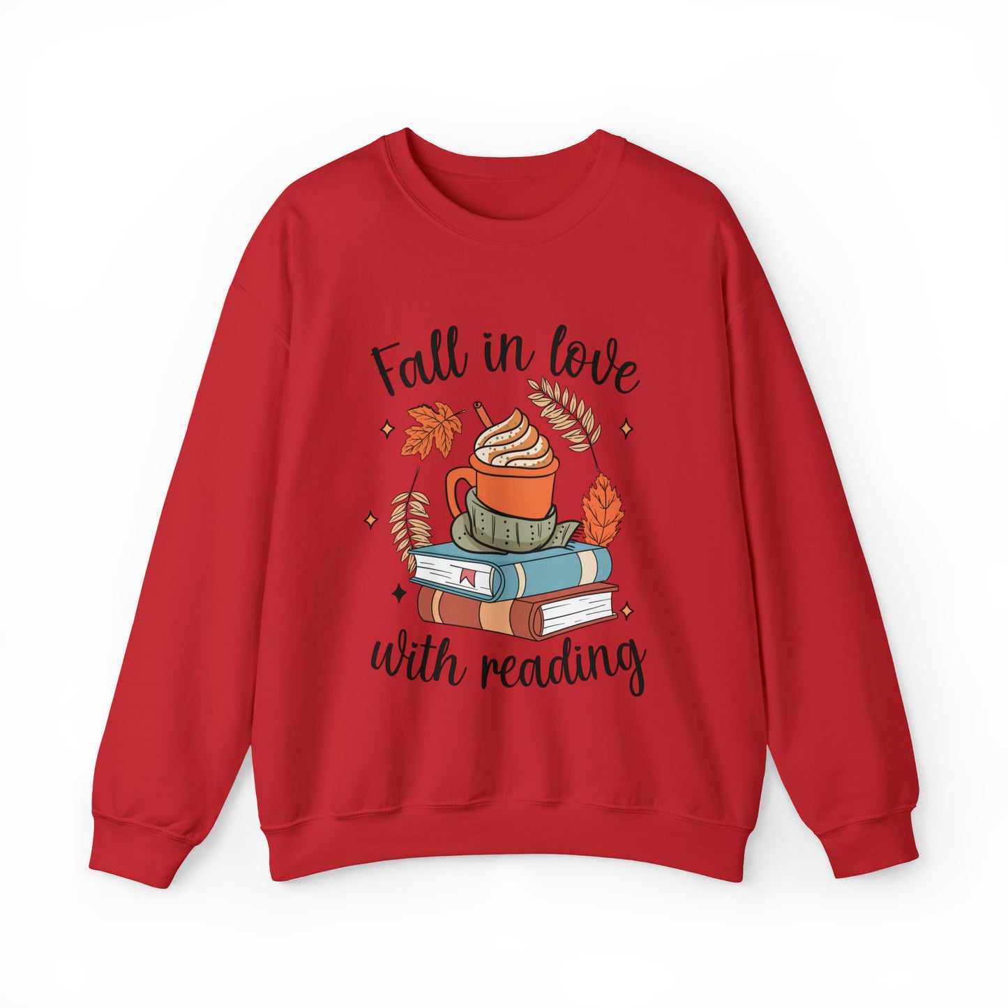 Fall in Love with Reading - Unisex Heavy Blend™ Crewneck Sweatshirt