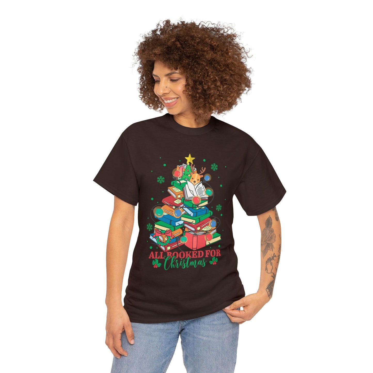 Reindeer Bookmas - Unisex Heavy Cotton Tee