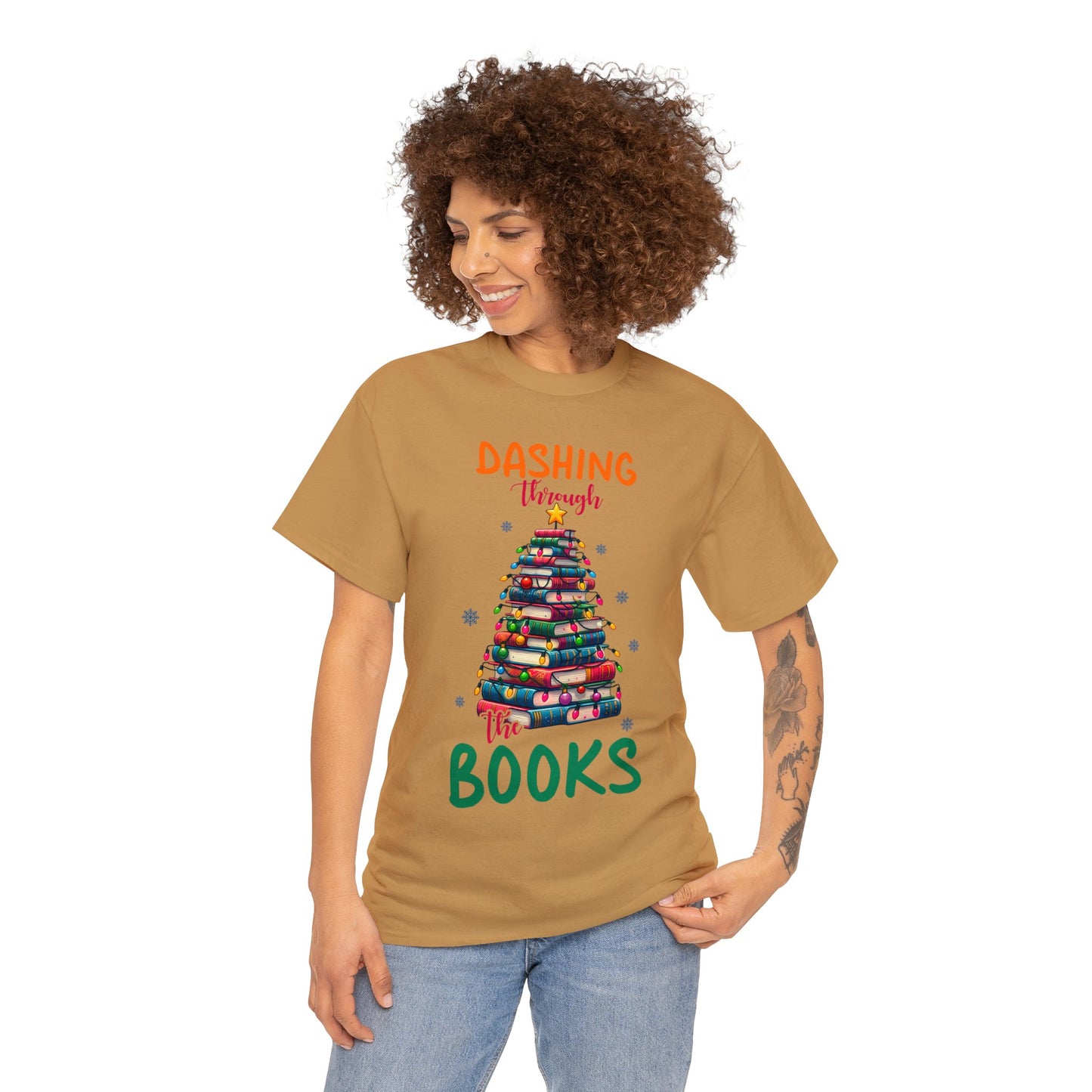 Dashing Through the Books - Unisex Heavy Cotton Tee
