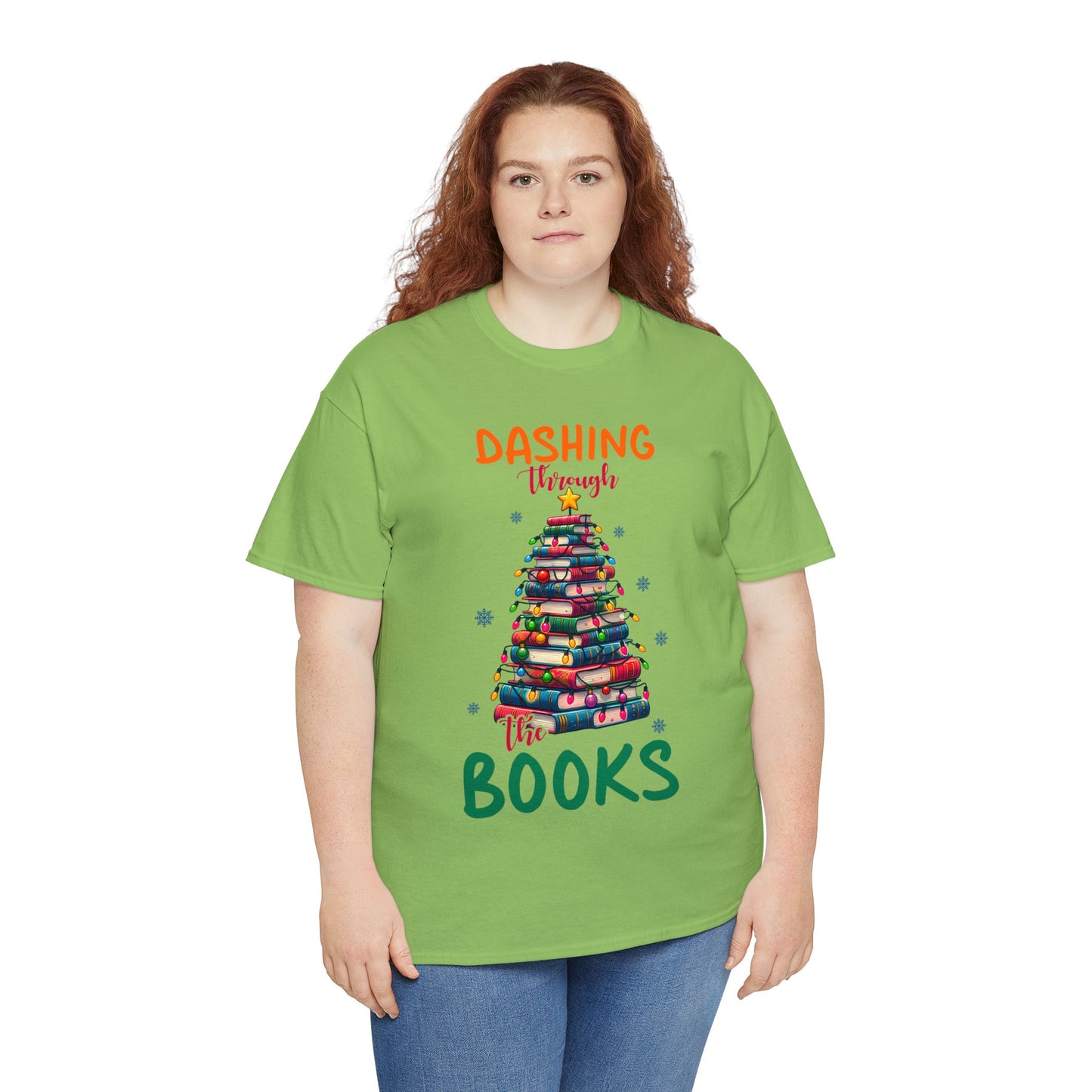Dashing Through the Books - Unisex Heavy Cotton Tee