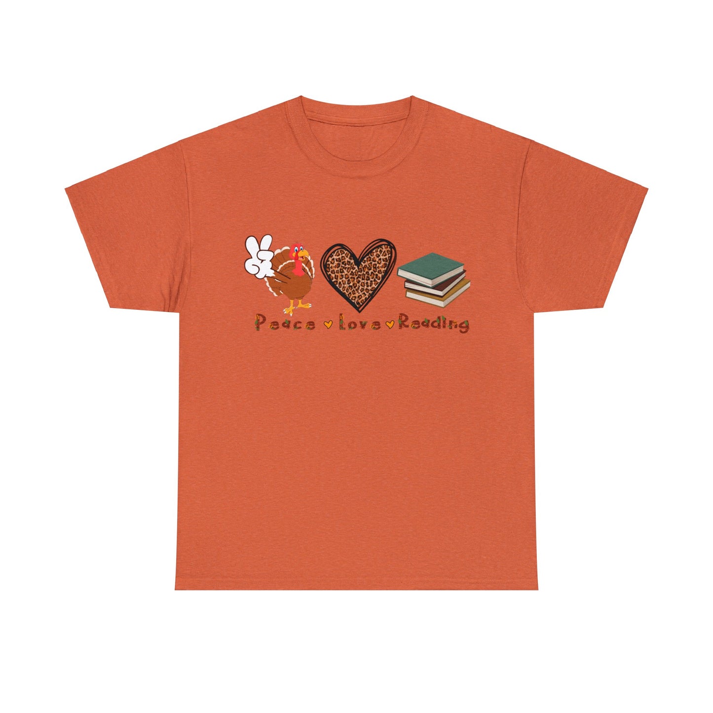 Peace, Love, Reading - Unisex Heavy Cotton Tee