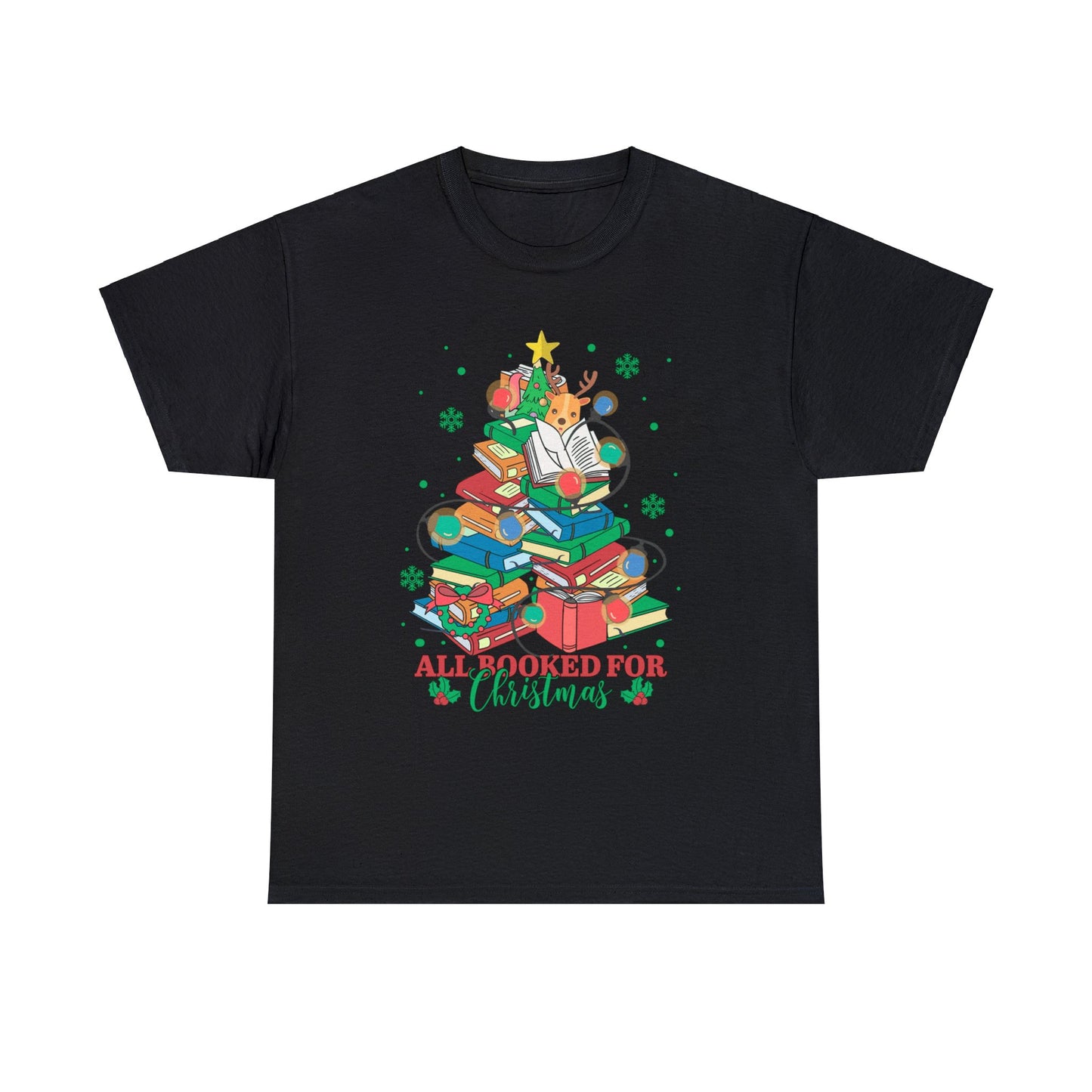 Reindeer Bookmas - Unisex Heavy Cotton Tee