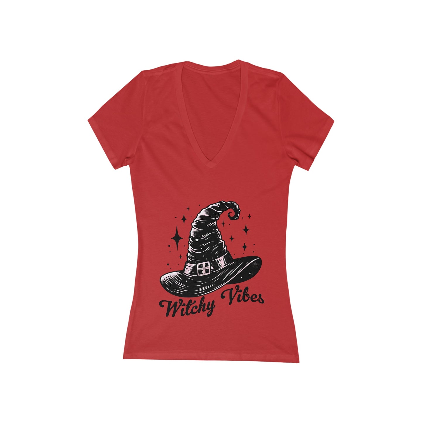 Witchy Vibes - Women's Jersey Short Sleeve Deep V-Neck Tee