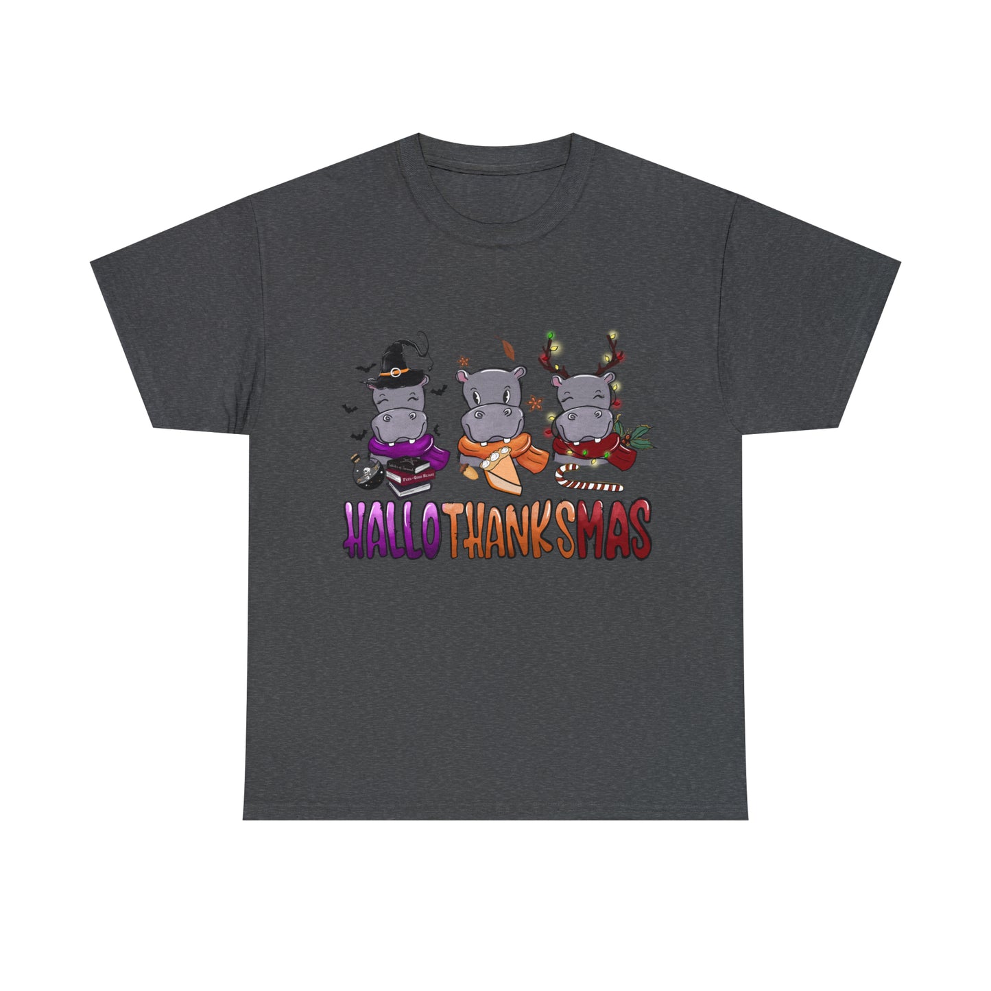 HalloThanksMas Hippo - Unisex Heavy Cotton Tee
