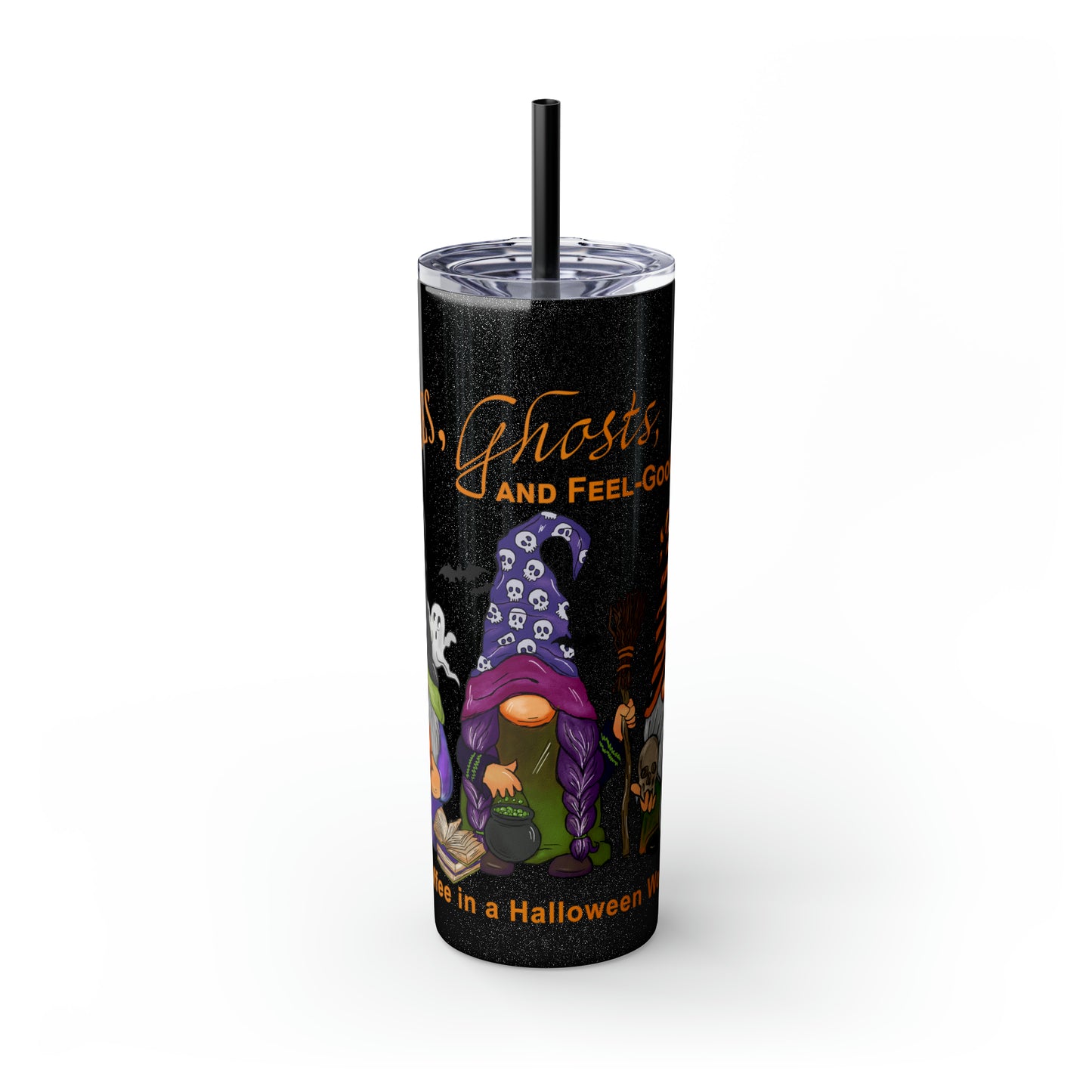 Halloween Gnomes - Skinny Tumbler with Straw, 20oz