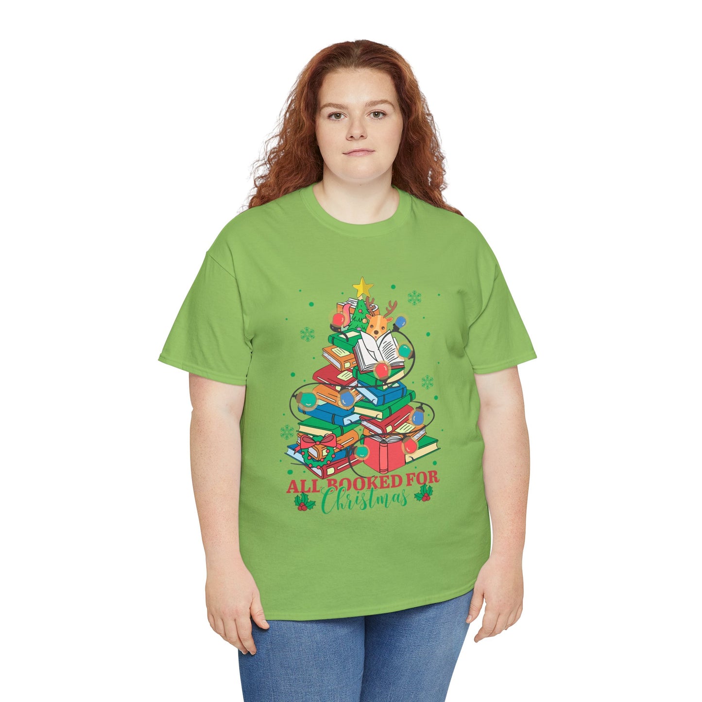 Reindeer Bookmas - Unisex Heavy Cotton Tee
