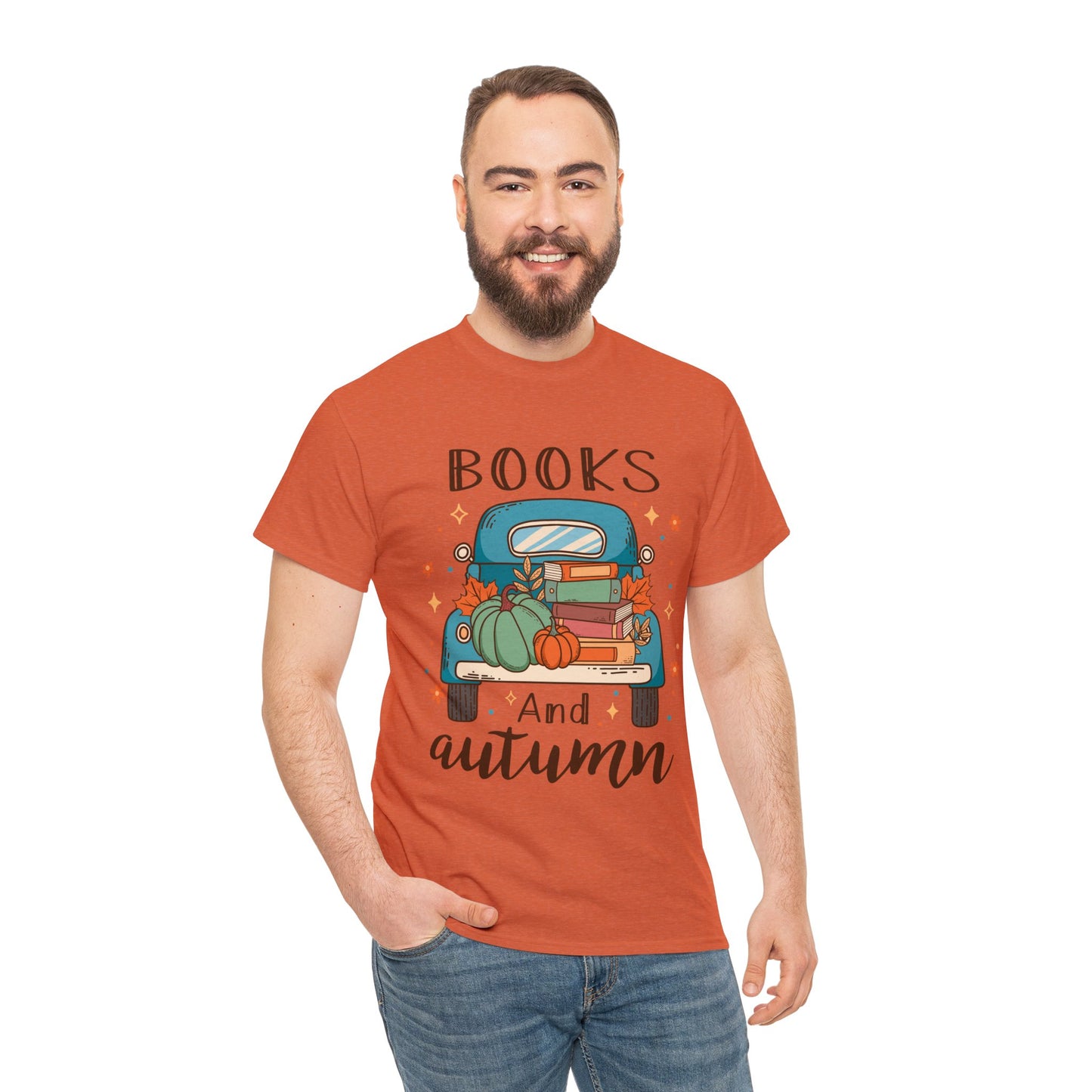 Books and Autumn - Unisex Heavy Cotton Tee