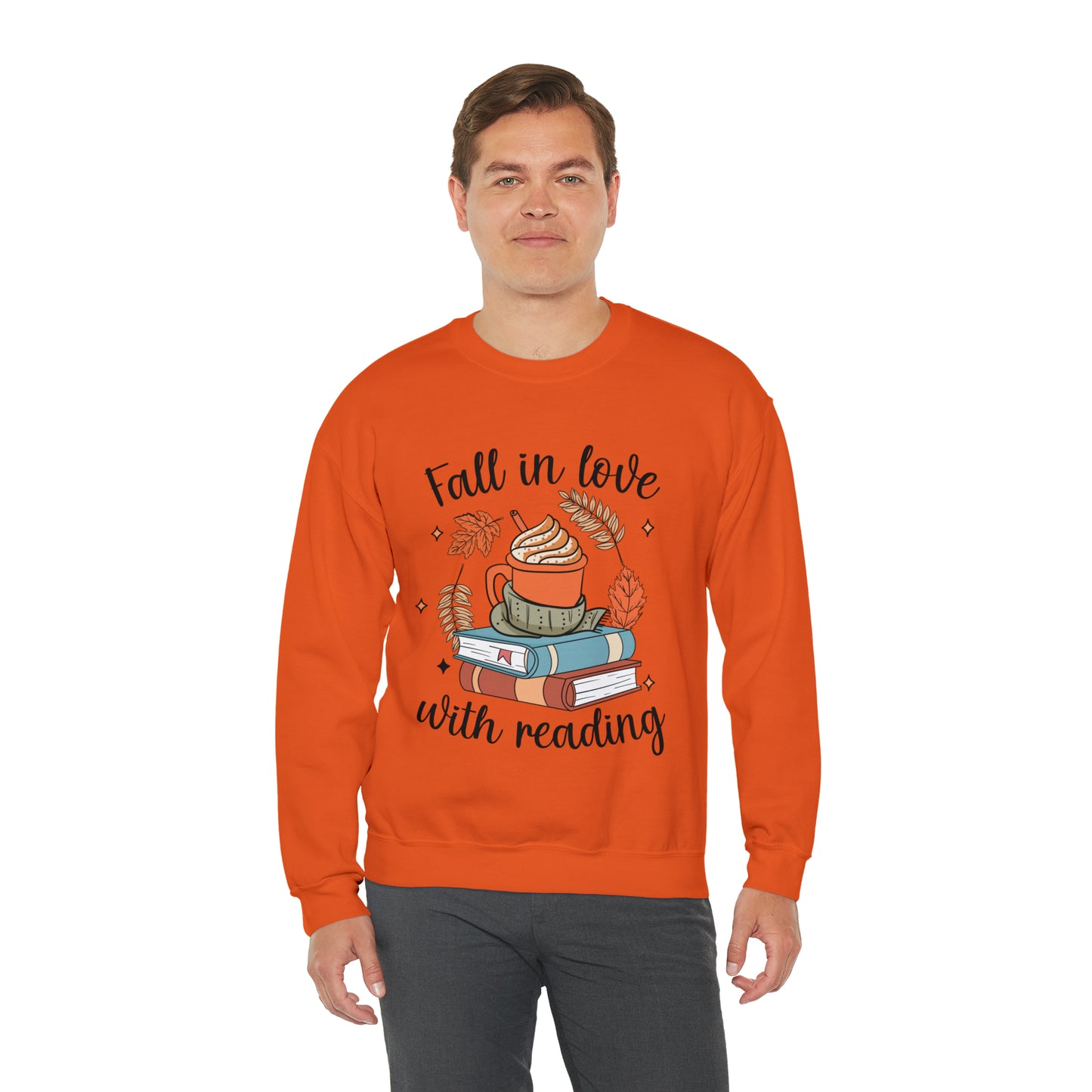 Fall in Love with Reading - Unisex Heavy Blend™ Crewneck Sweatshirt