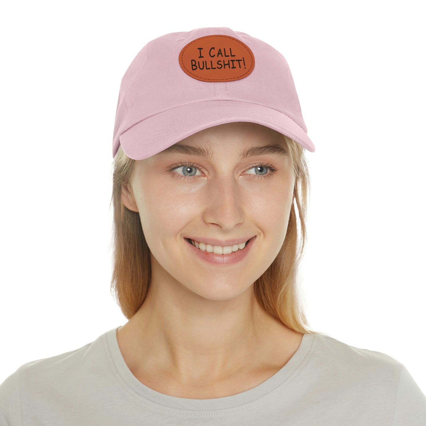 I Call Bullsh*t! Hat with Leather Patch (Round)