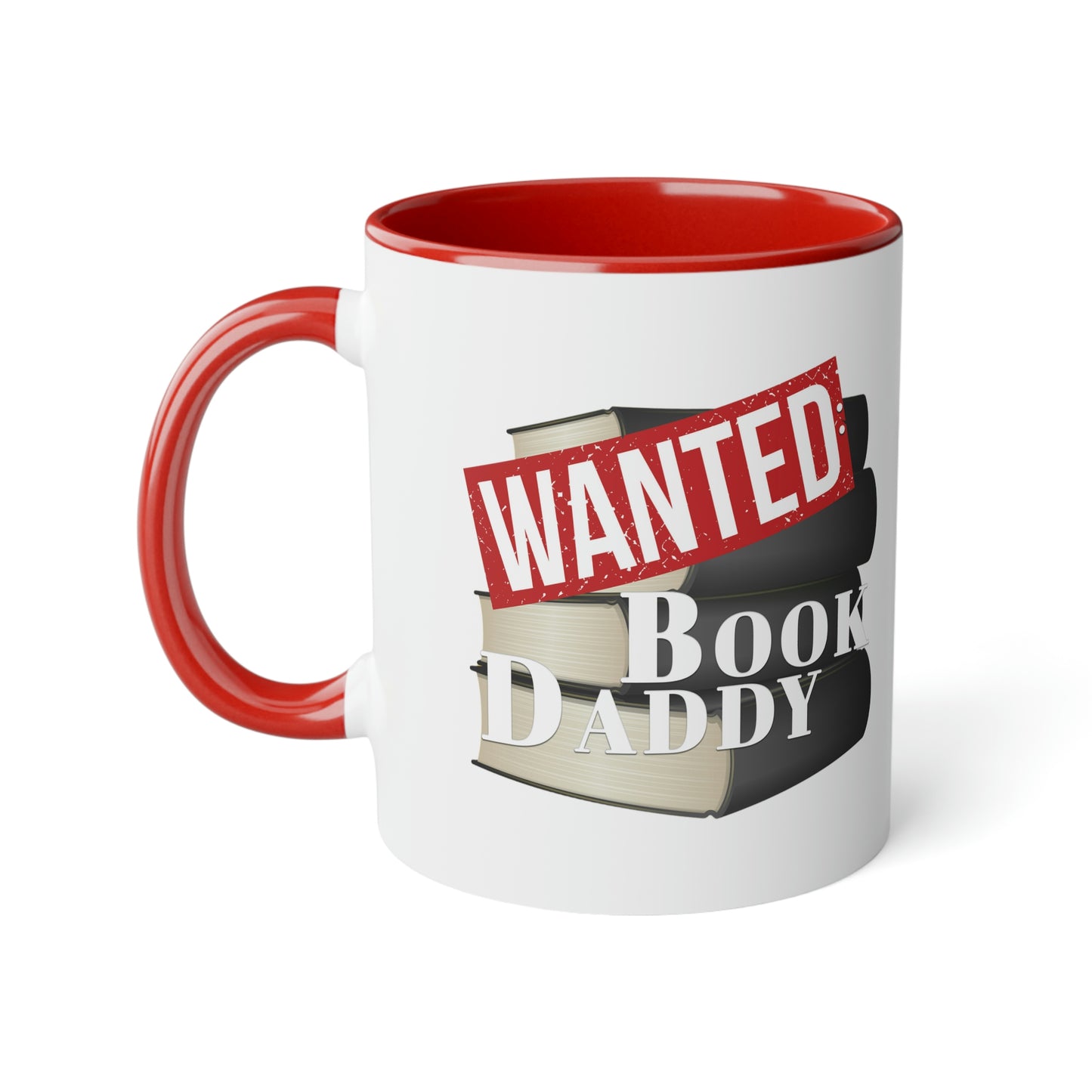 Wanted: Book Daddy - White/Red Mug, 11oz