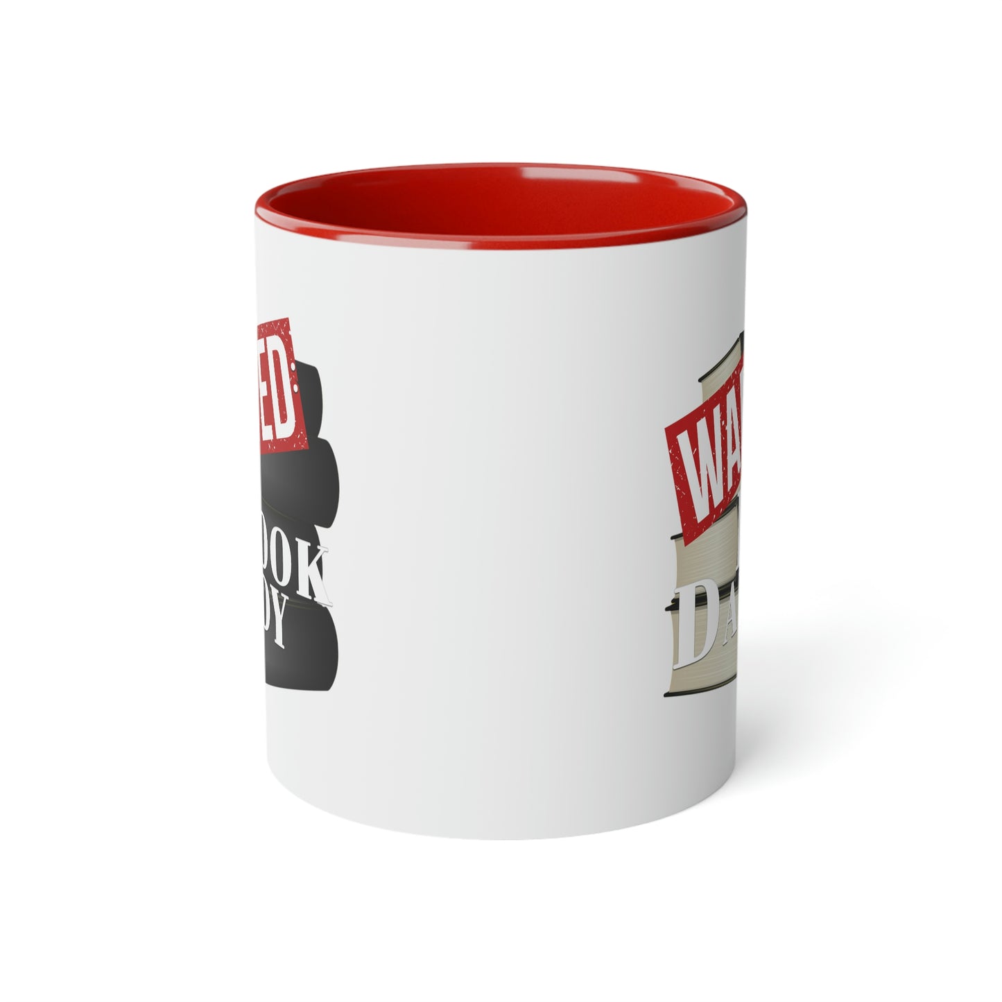 Wanted: Book Daddy - White/Red Mug, 11oz