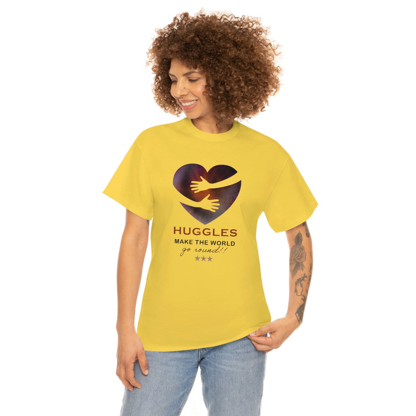 Huggles Make the World Go Round!! Unisex Heavy Cotton Tee