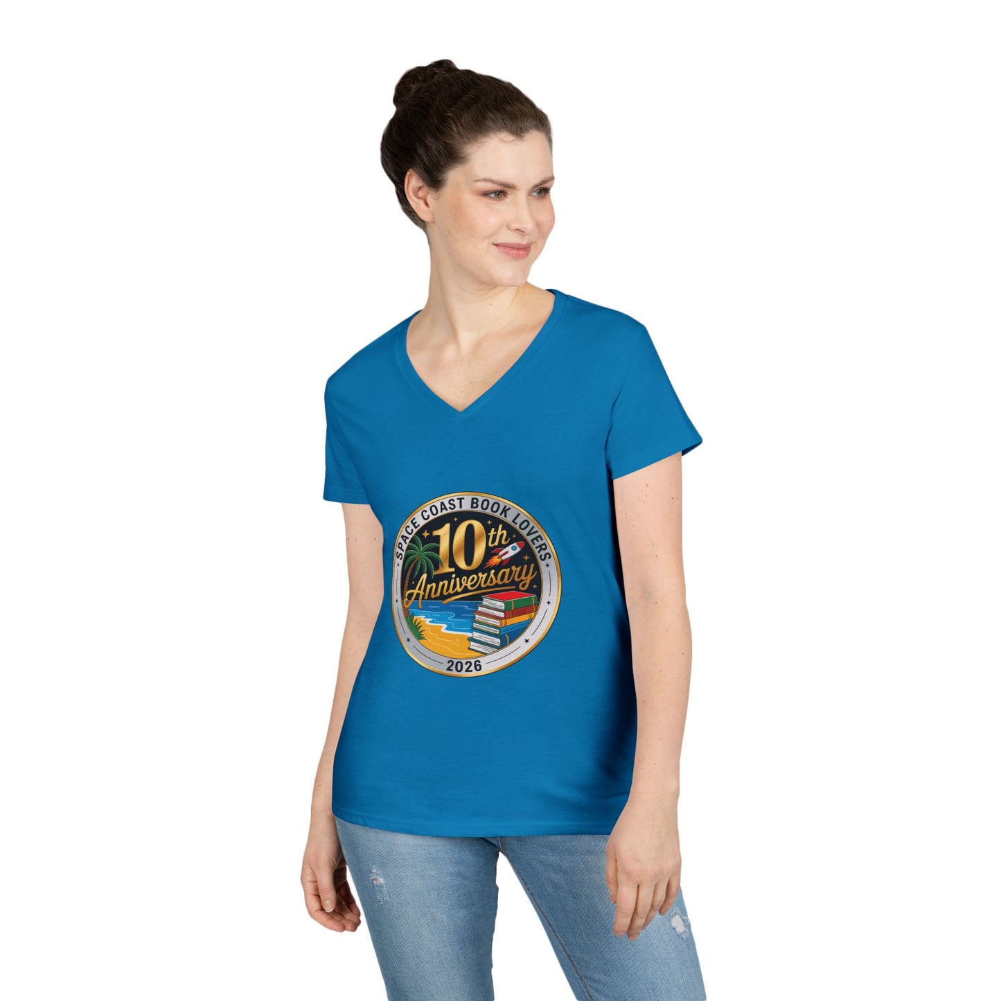 10th Anniversary SCBL 2026 Ladies' V-Neck T-Shirt
