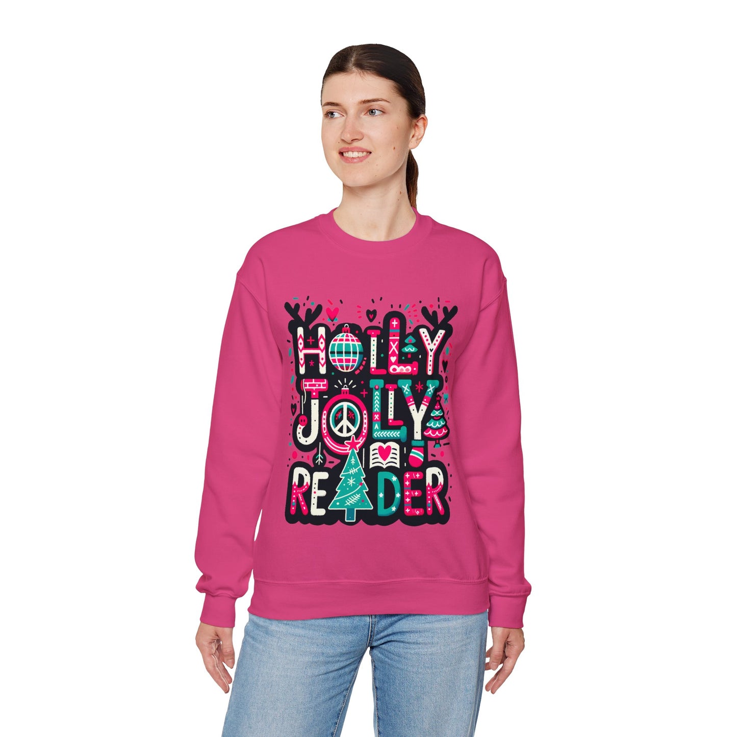 Holly Jolly Reader - Unisex Heavy Blend™ Crewneck Sweatshirt
