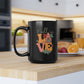 Fall in Love - Black Mug, 15oz