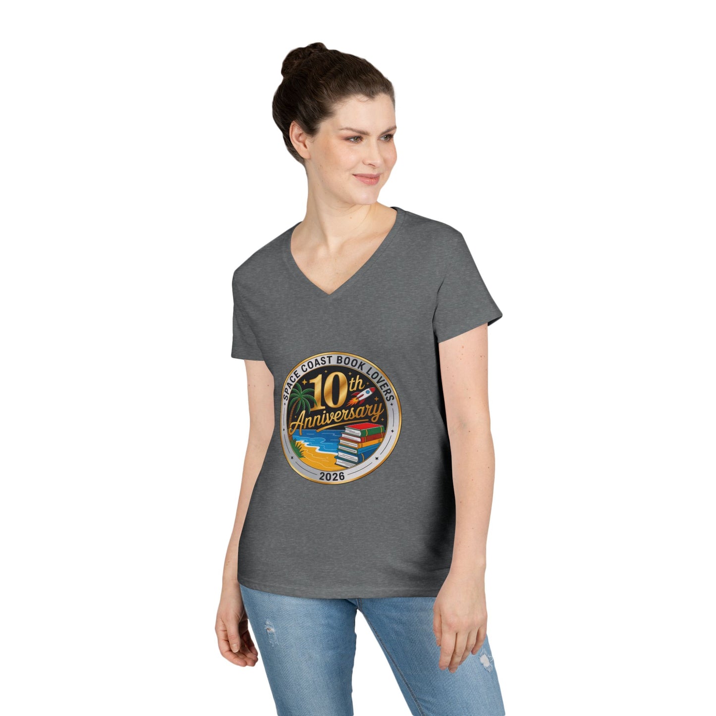 10th Anniversary SCBL 2026 Ladies' V-Neck T-Shirt