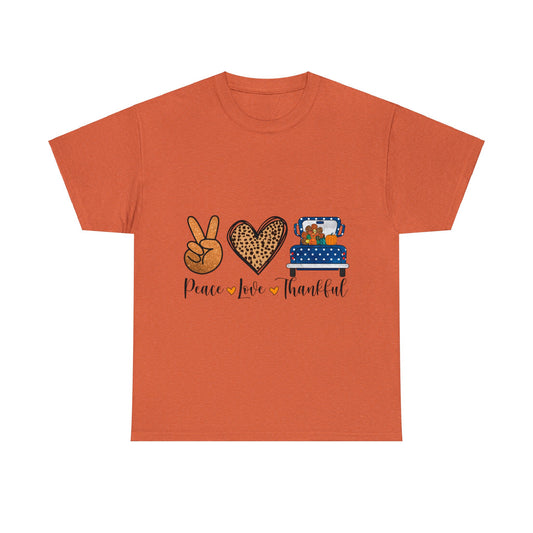 Peace-Love-Thankful - Unisex Heavy Cotton Tee