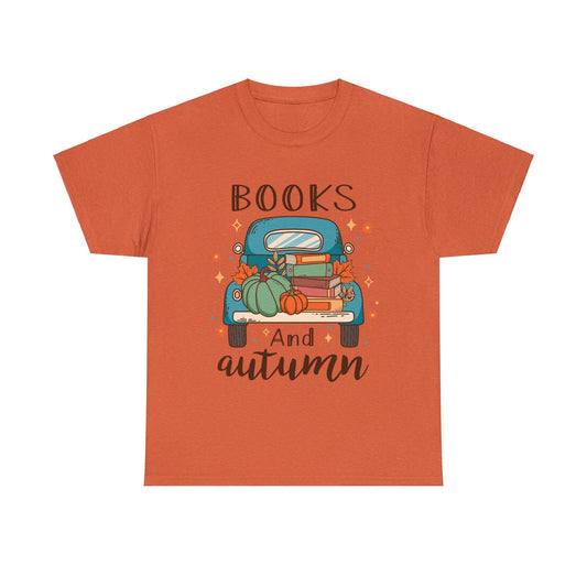 Books and Autumn - Unisex Heavy Cotton Tee