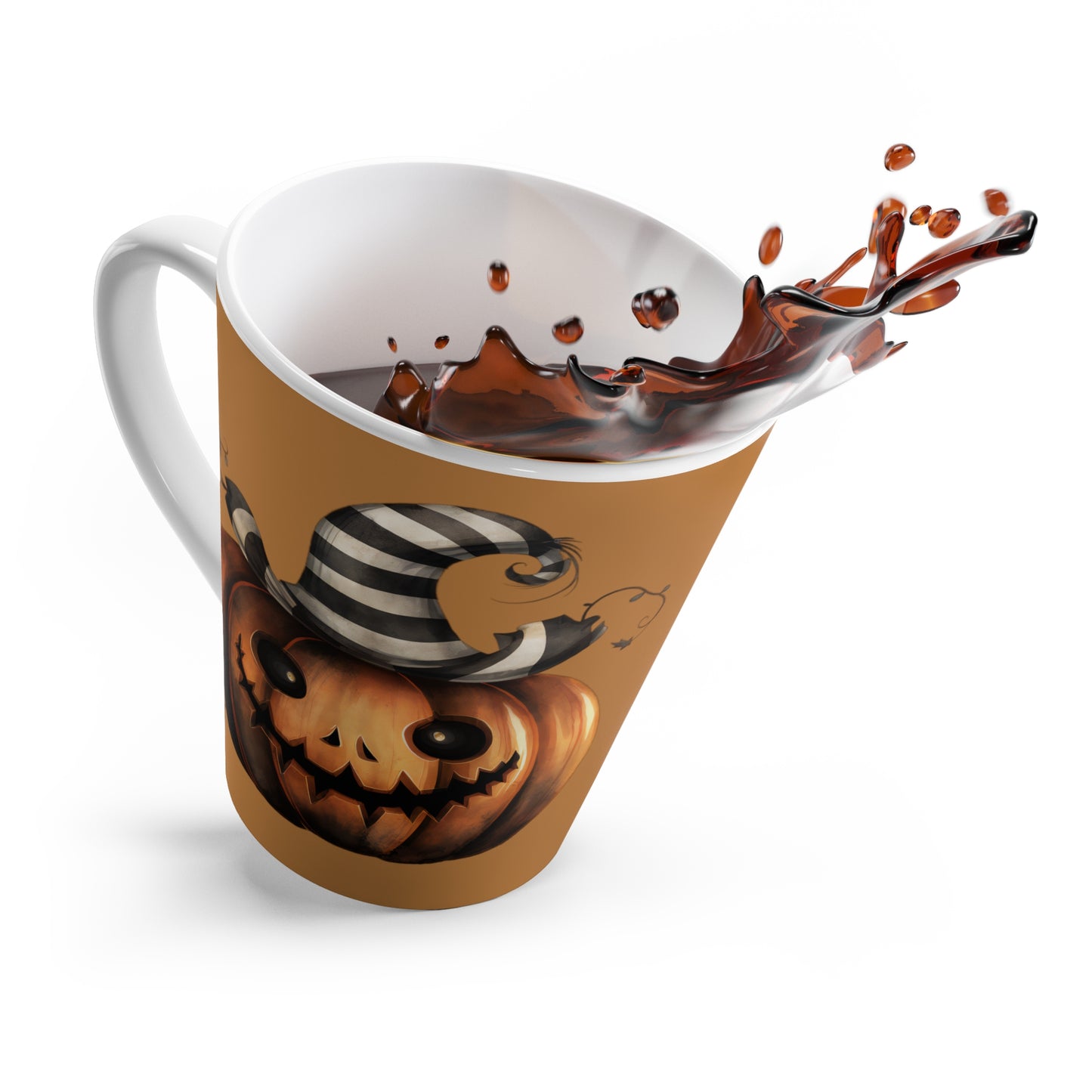 Stripped Pumpkin, Too - Latte Mug