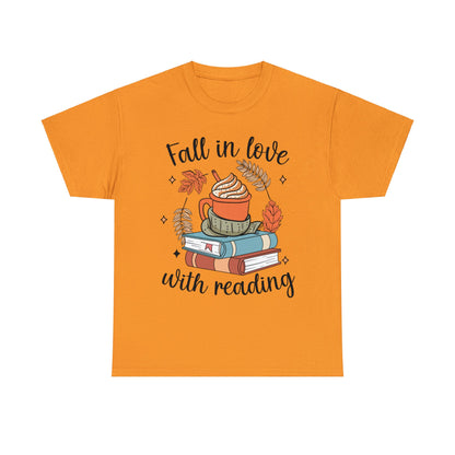 Fall in Love with Reading - Unisex Heavy Cotton Tee