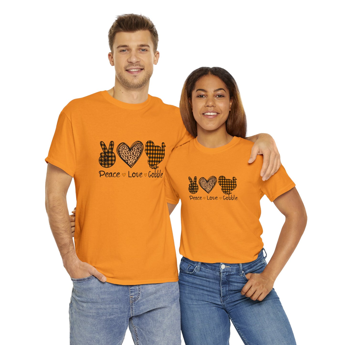 Peace Love Gobble - Unisex Heavy Cotton Tee