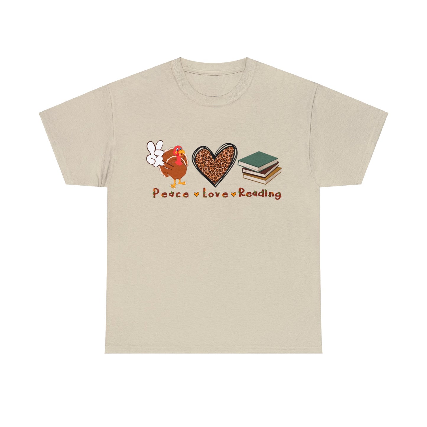 Peace, Love, Reading - Unisex Heavy Cotton Tee