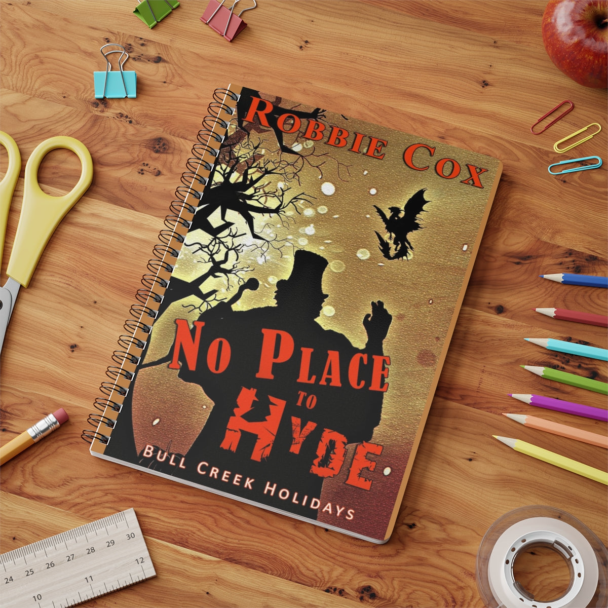 No Place to Hyde Wirebound Softcover Notebook, A5